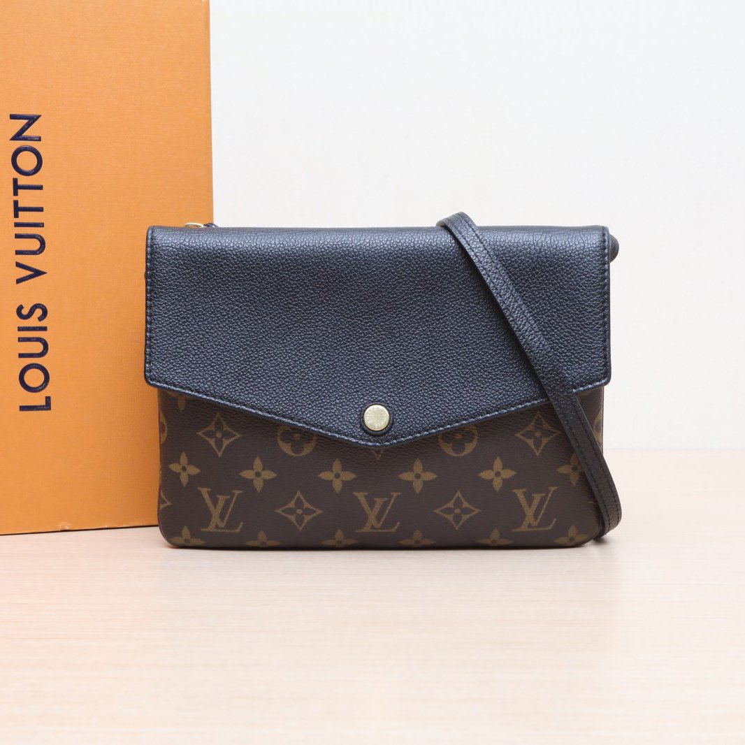95新 LouisVuitton/路易威登 黑色皮革CPVC2016斜跨包 P205437549