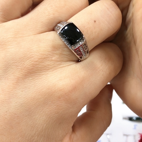 翡翠戒指银S925镶嵌苏*缅甸天然A货翡翠