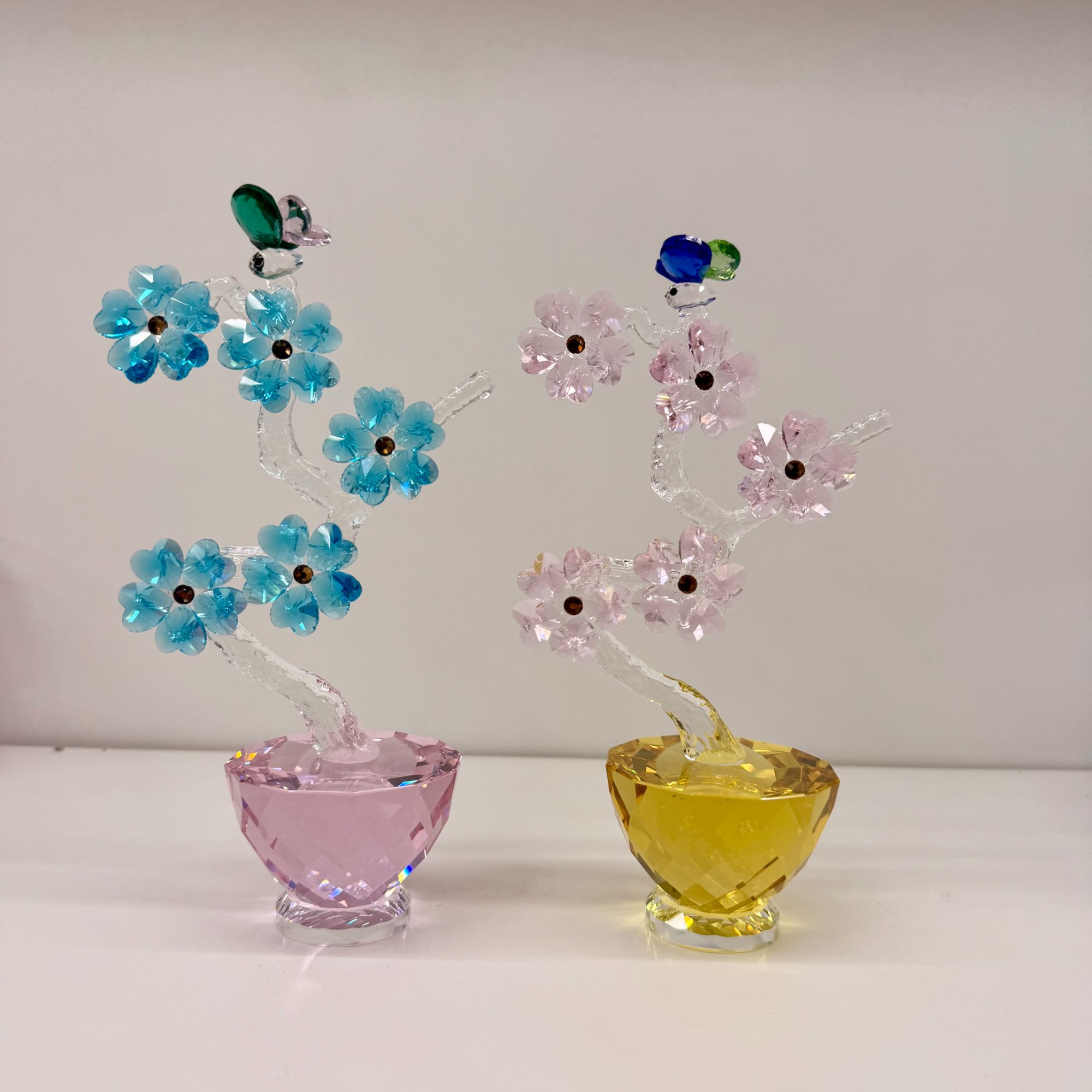 施家K9水晶梅花摆件高端定制摆件书房客厅家居装饰