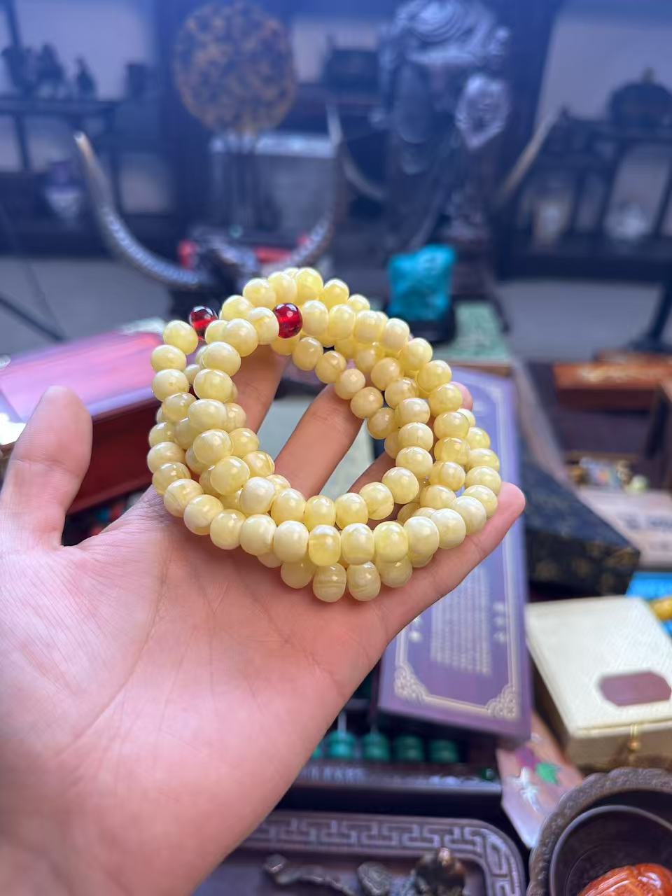 【闪购商品】天然原矿蜜蜡算盘珠108