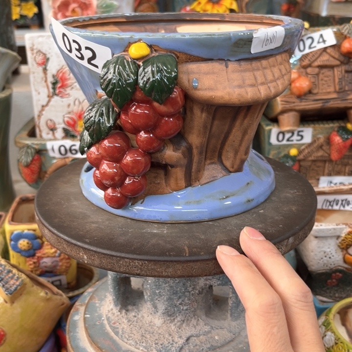 紫砂花盆粗陶材质多肉花盆