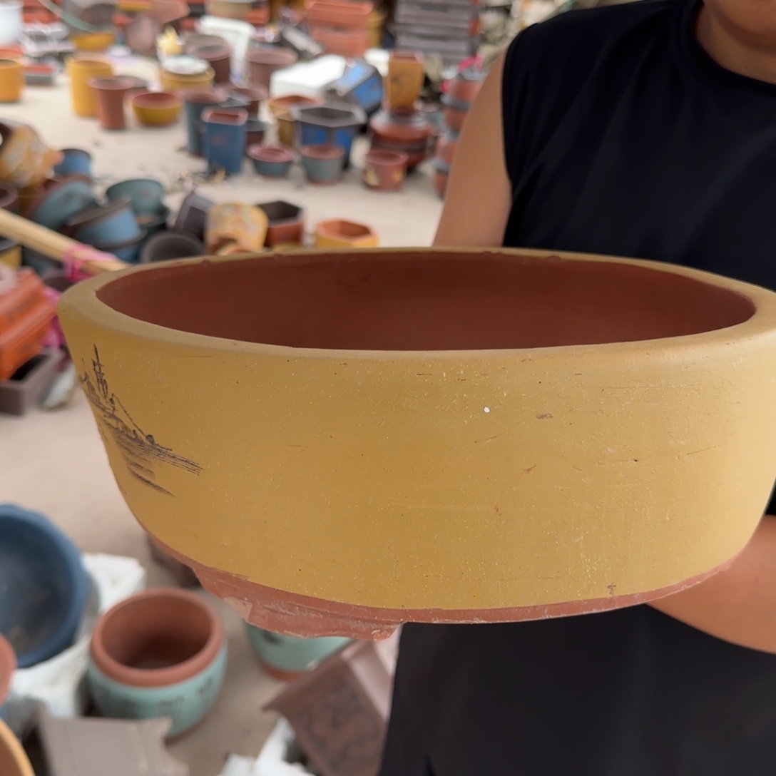 紫砂花盆口径35.25.11口径