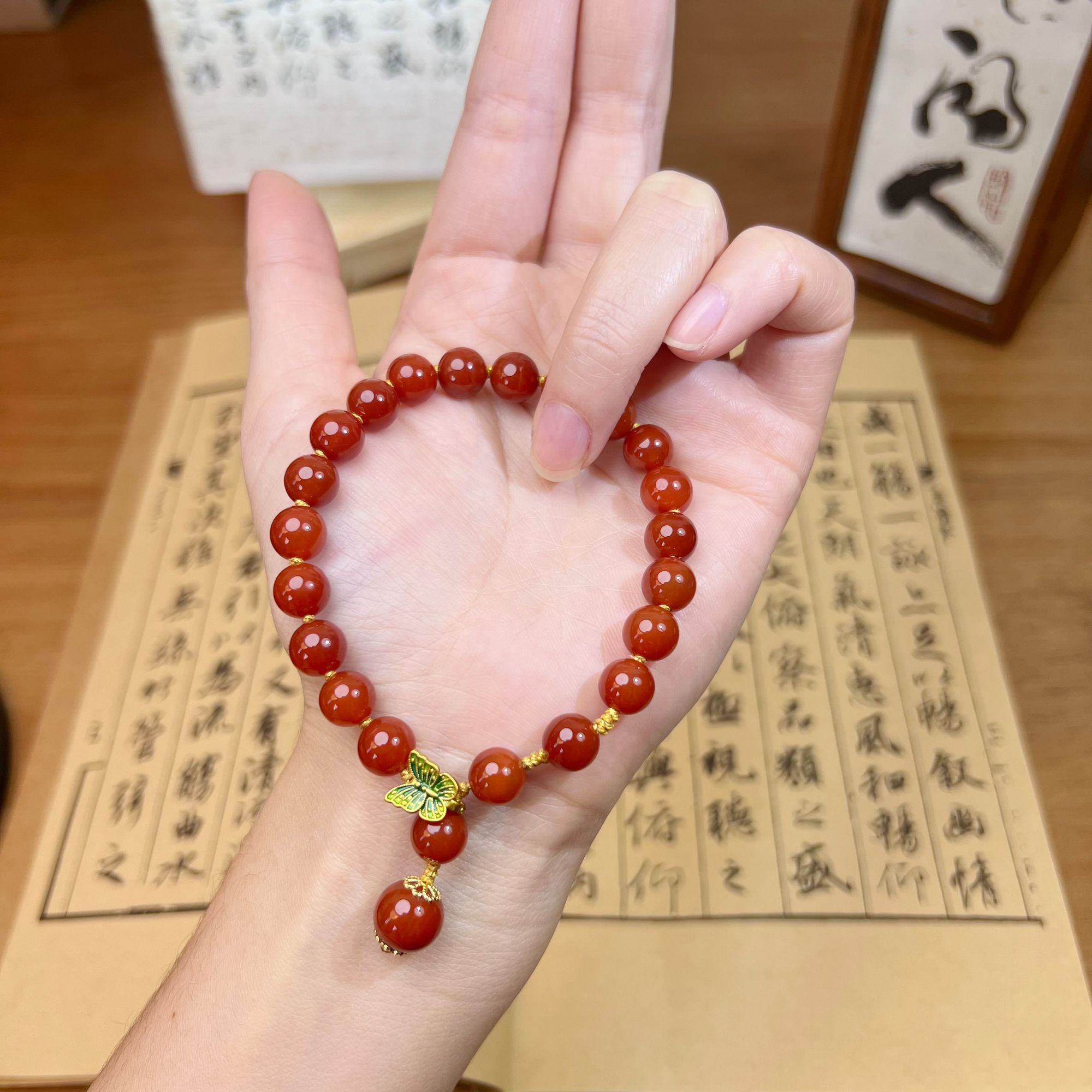 【B001-日初】南红玛瑙手串气质百搭中国风贵气设计款女名媛贵妇感