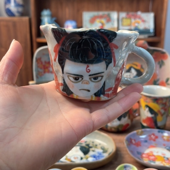 盘景德镇釉下手绘陶瓷 