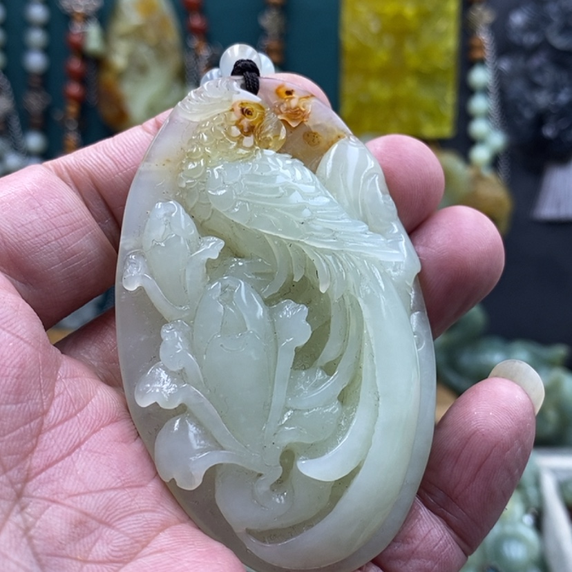 【闪购商品】未镶嵌岫玉吊坠鹦鹉