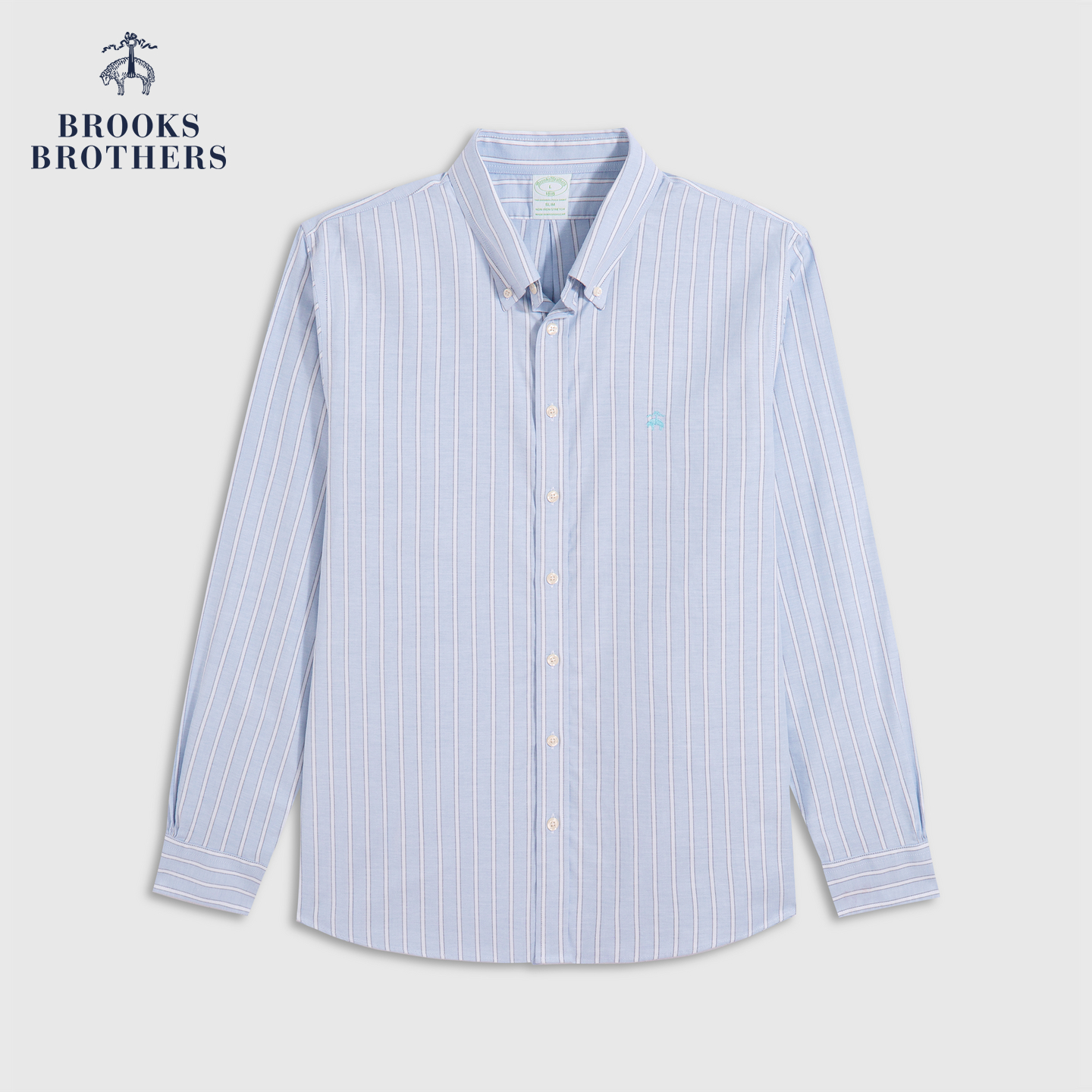 [易打理]Brooks Brothers/布克兄弟男士25早秋新品牛津纺条纹衬衫