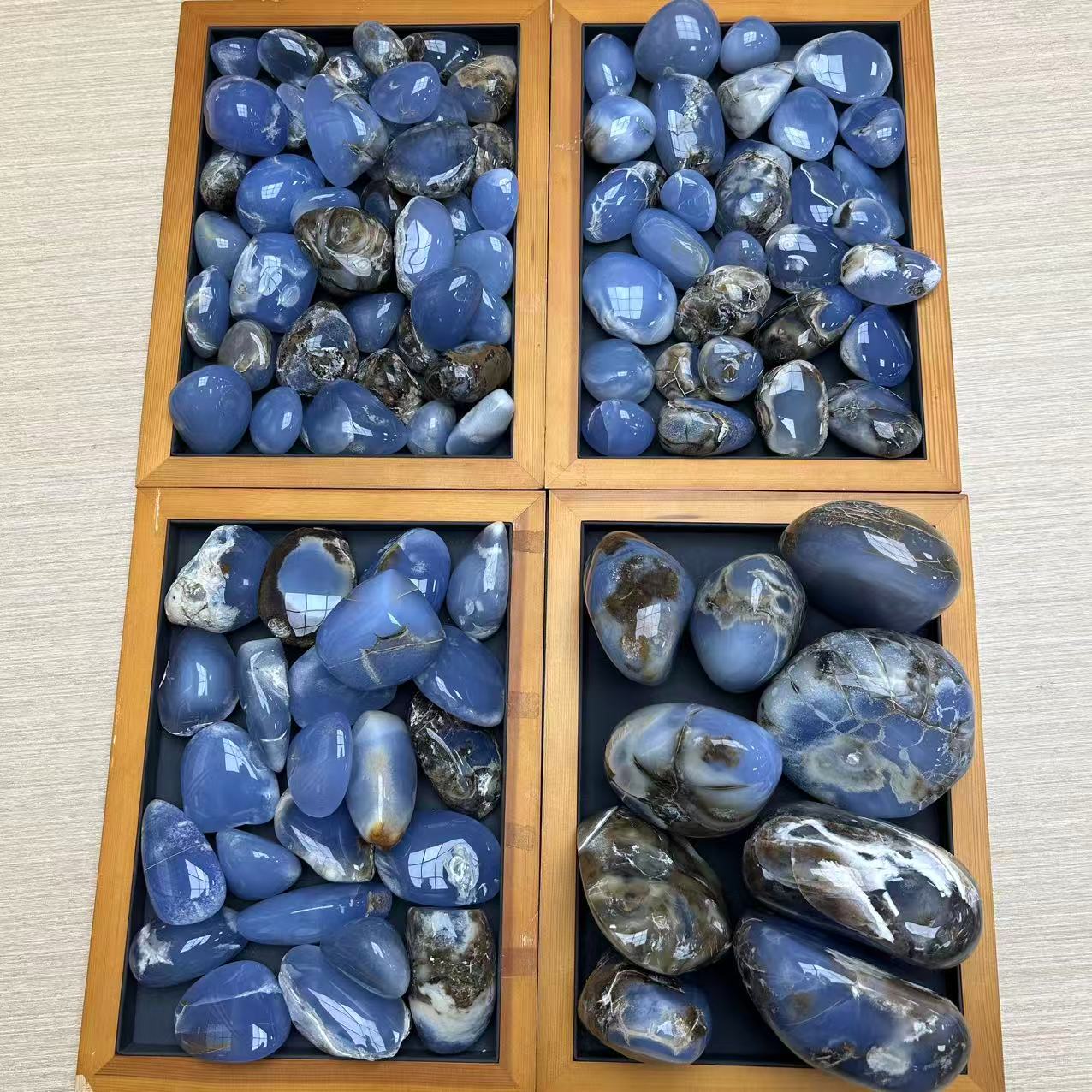 土耳其蓝玉髓蓝宝石手把件原石摆件天然多样性发货