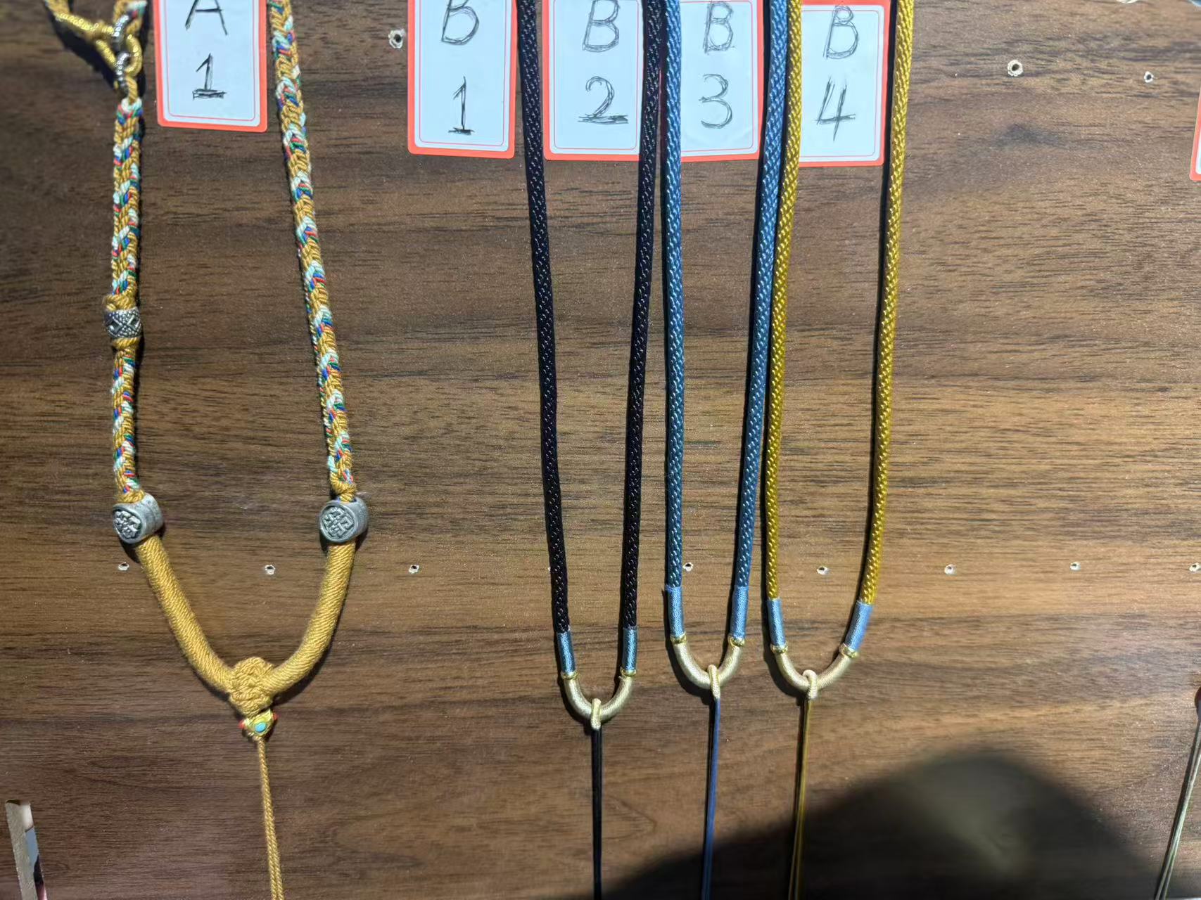 纯手工编织藏风唐卡挂绳男女款手搓棉线毛衣链