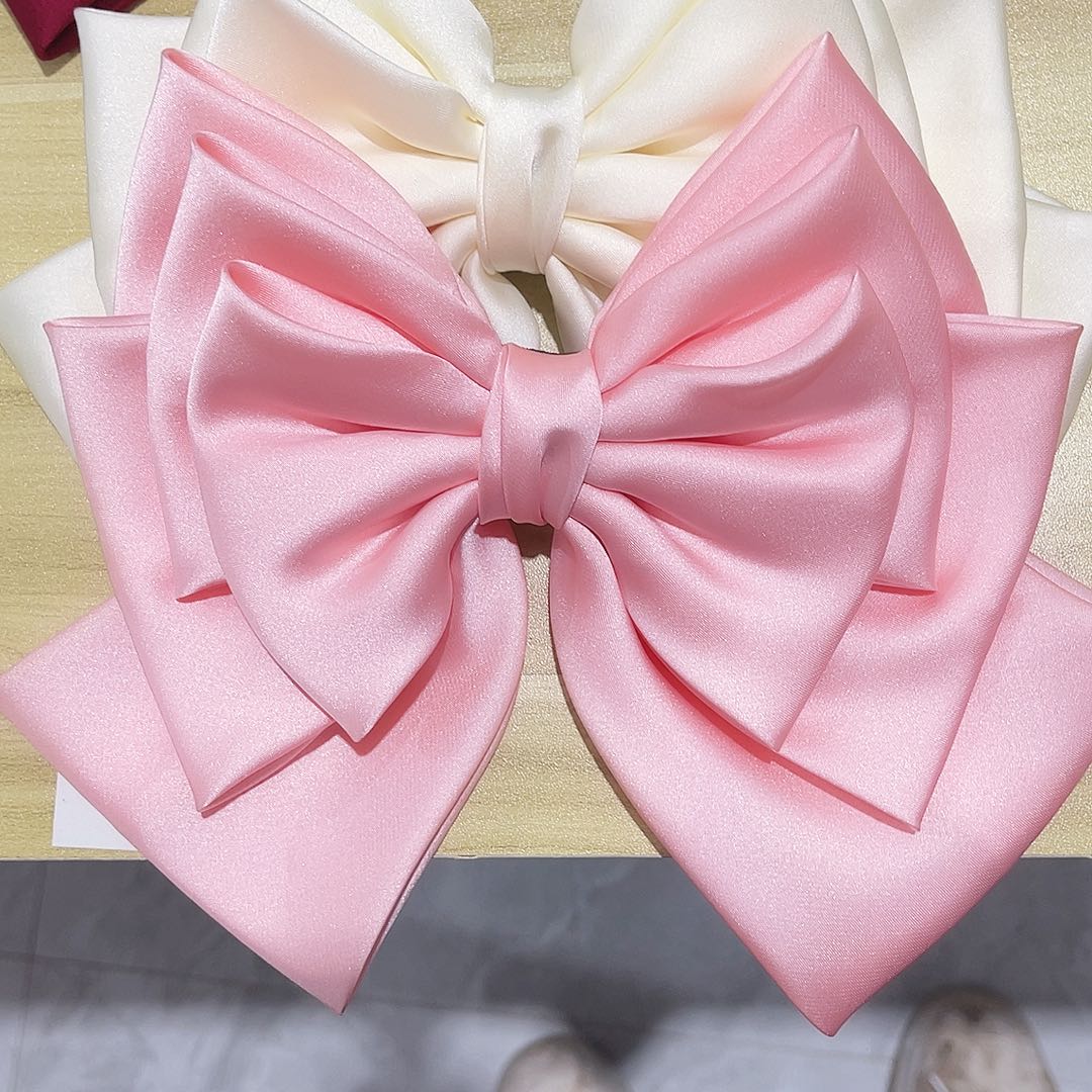 流***萤皮质铁合金蝴蝶结发夹