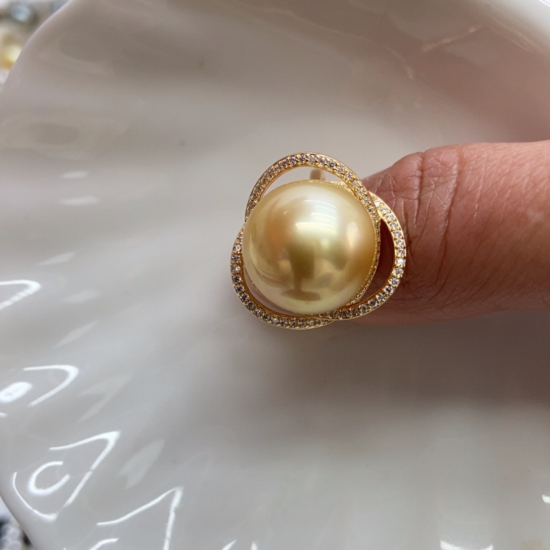 海水珍珠戒指银S925镶嵌