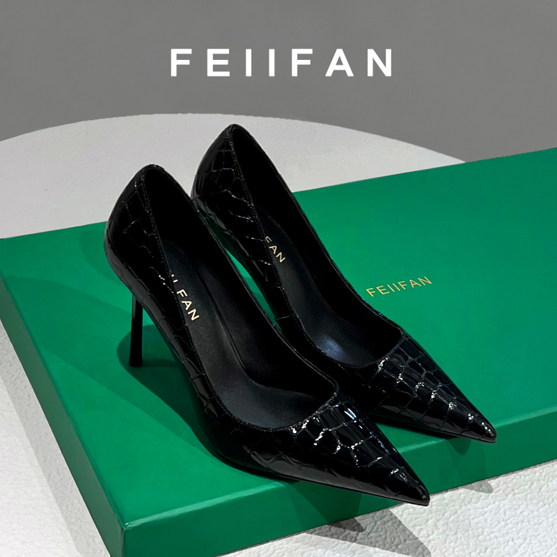 【现货1】黑色高跟鞋2025春秋新款细跟高级感轻奢气质百搭单鞋女030