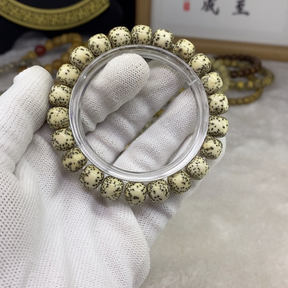 星月菩提手串星月菩提双留白10*9