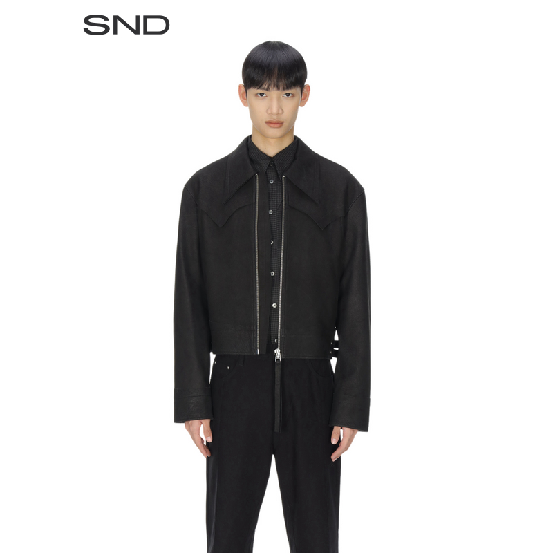 【ROCKSTEADY 设计师品牌】SND FW25 翻领皮质感短外套