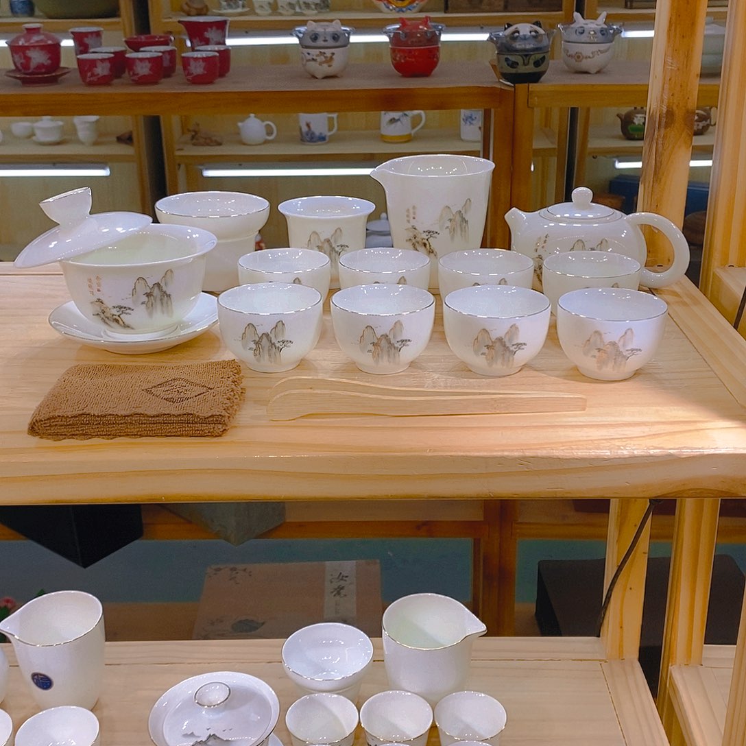 【不止】羊脂玉瓷茶具套装