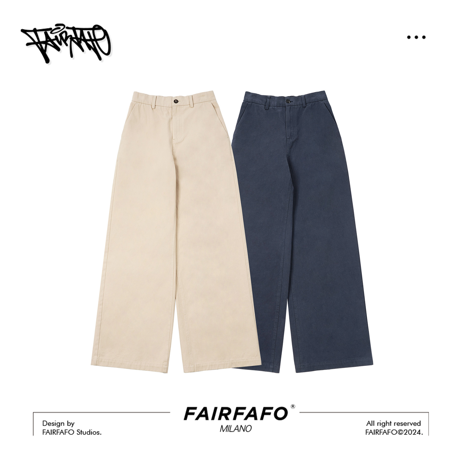 FAIRFAFO林肉肉【中低腰直筒棉长裤】KZAL4A127时尚休闲百搭休闲裤