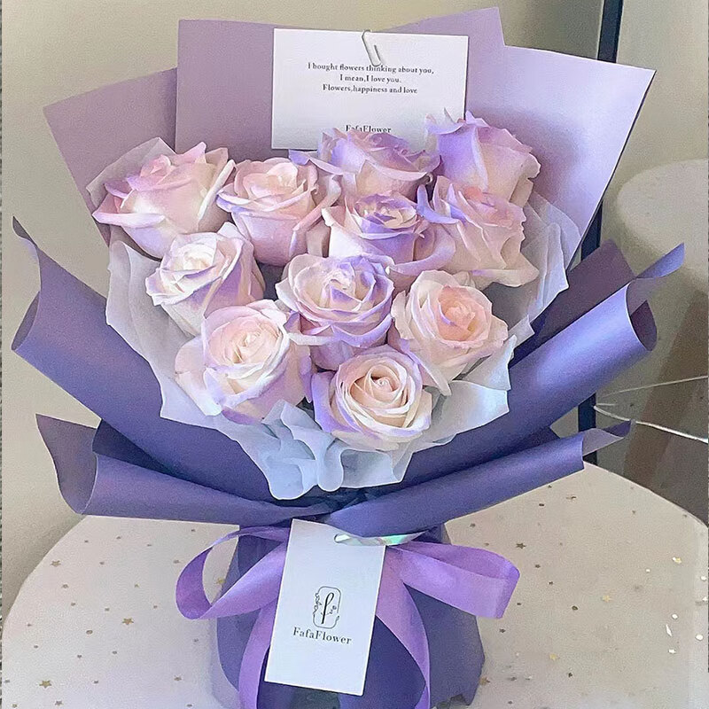 女神节鲜花速递碎冰蓝玫瑰真花束送女友朋友同城配送当日达网红款