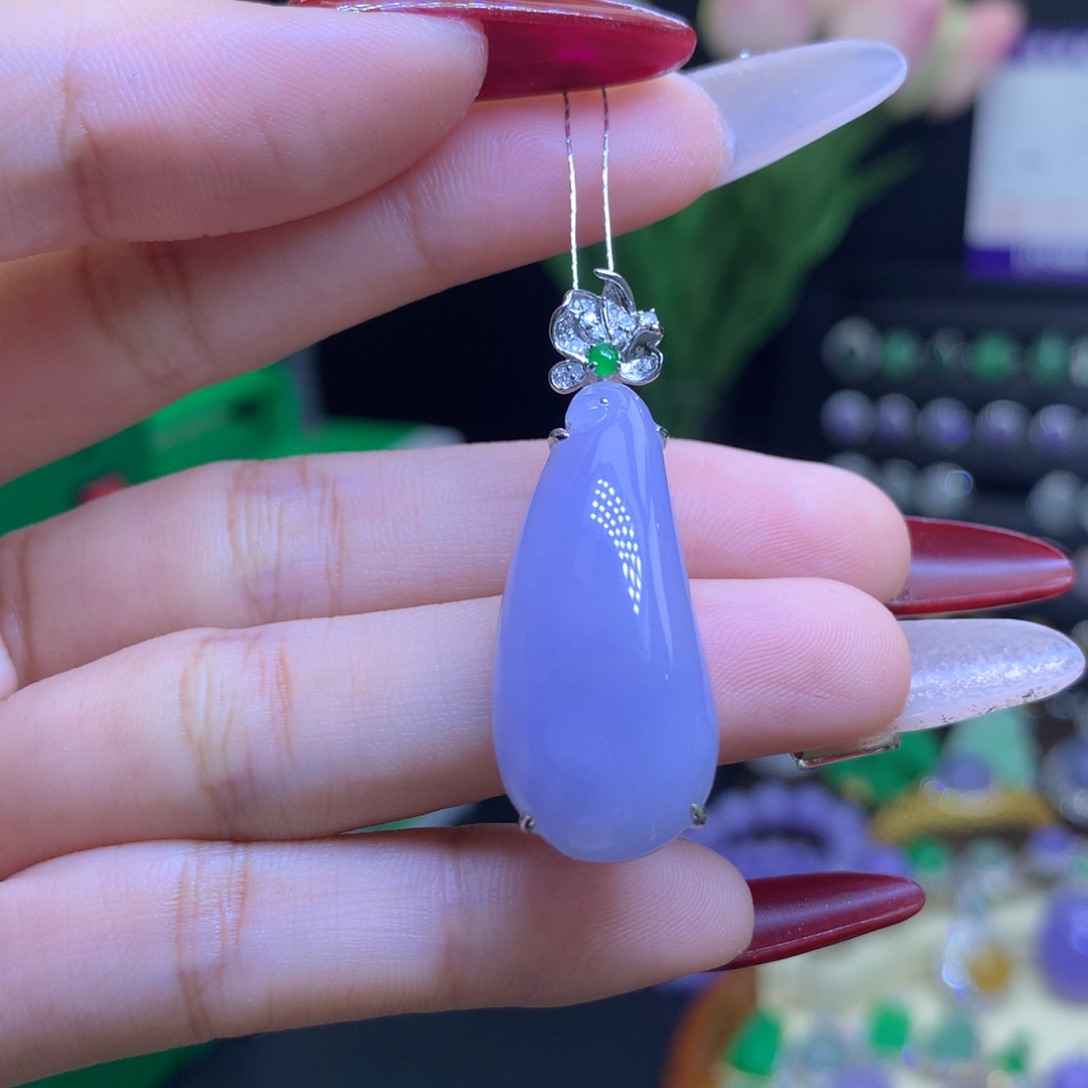 翡翠颈饰18K金镶嵌天然