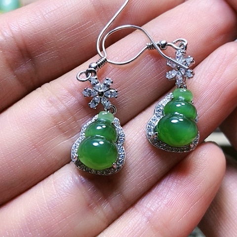 和田玉戒指银S925镶嵌