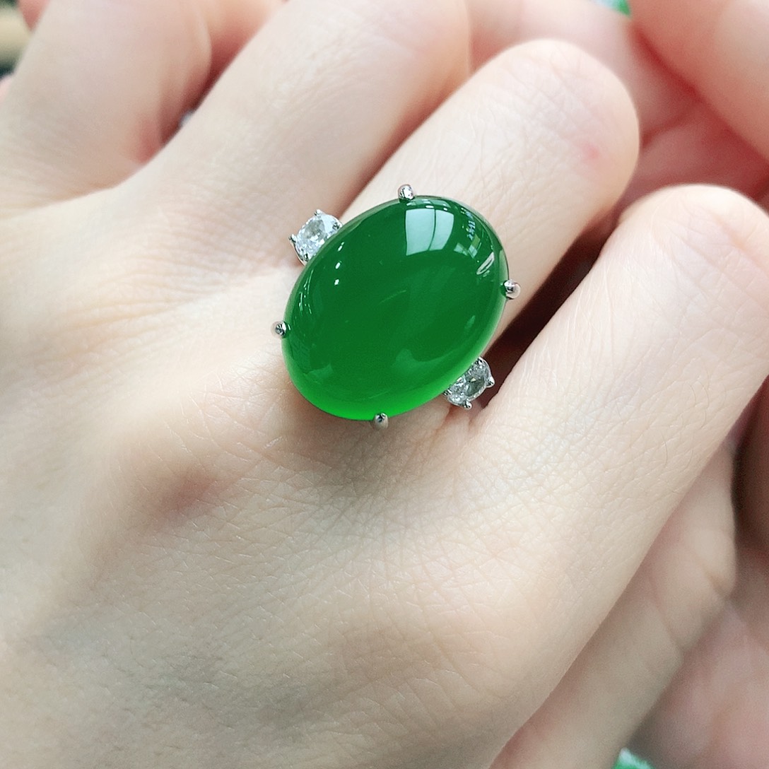 玛瑙/玉髓银S925镶嵌戒指