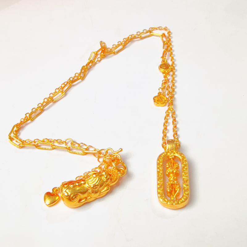 项链 JS14X007古法貔貅钱币项链多样性发货