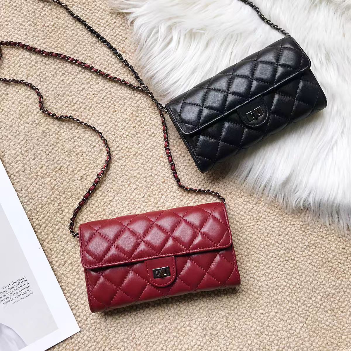 链条菱格包气质百搭小方包包2025新款高级感单肩斜挎包时尚小香风