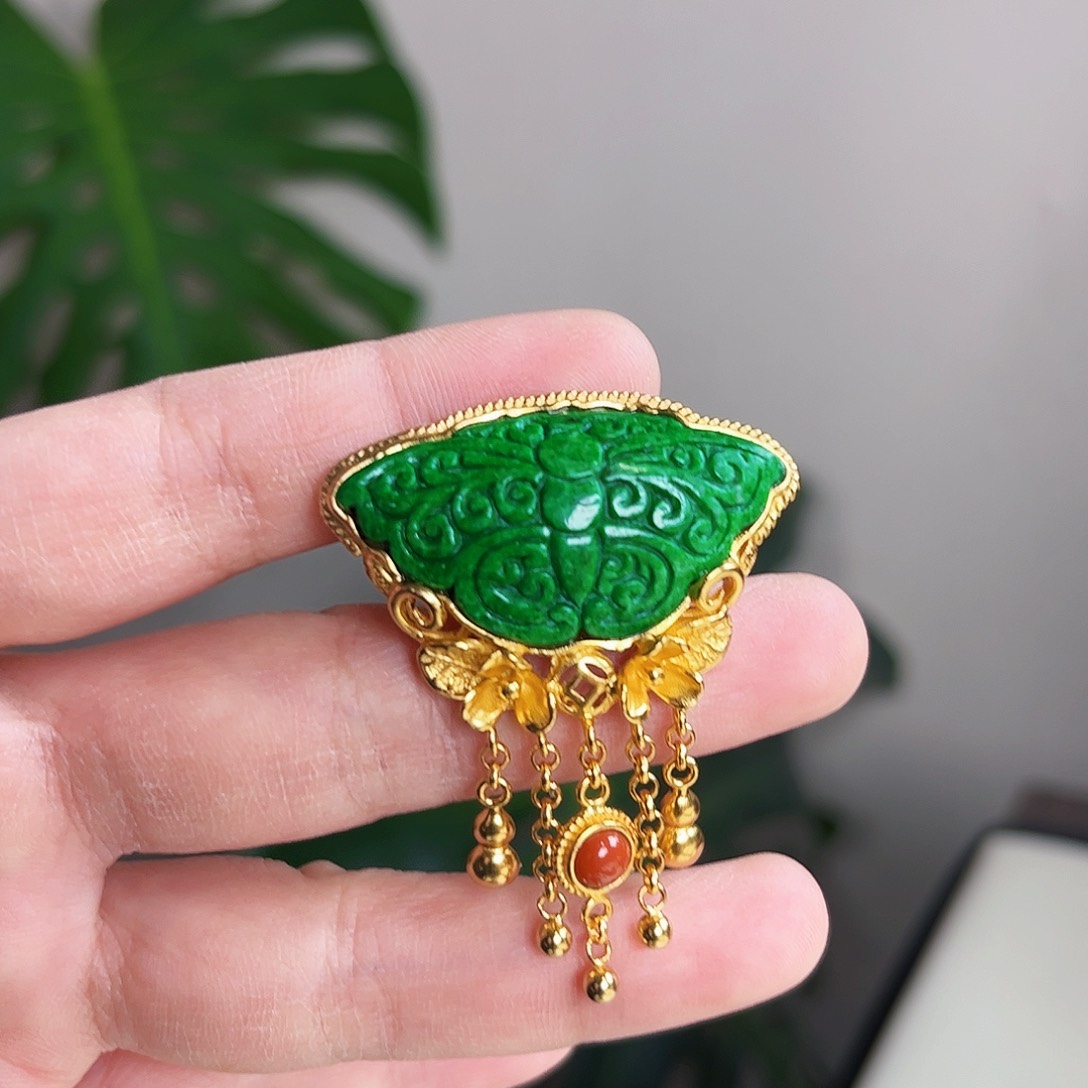 【闪购商品】翡翠戒指银S925镀金镶嵌 福利