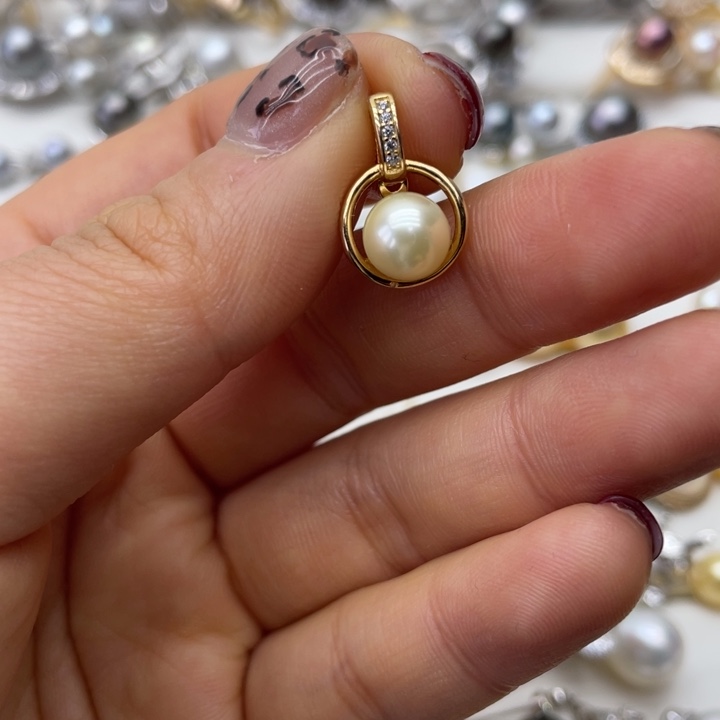 海水珍珠吊坠(不含链)银S925镶嵌