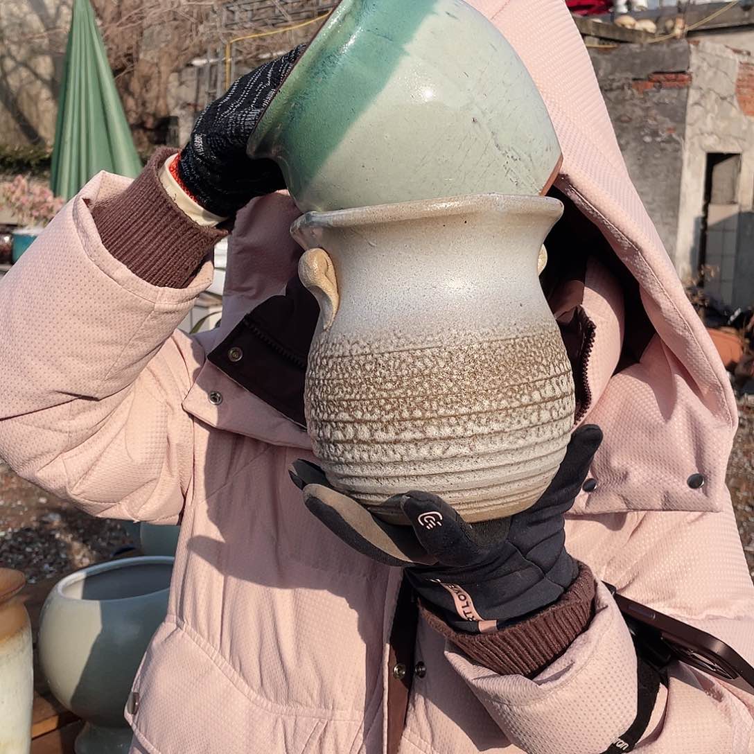 红陶王嫂花盆0216-859微瑕