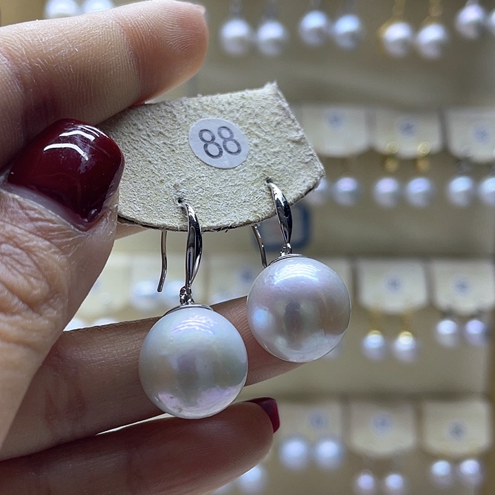 淡水珍珠耳饰银S925镶嵌
