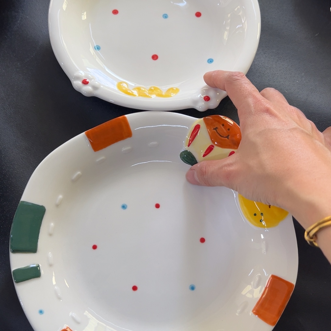 陶摆件高温陶瓷釉下彩微瑕！