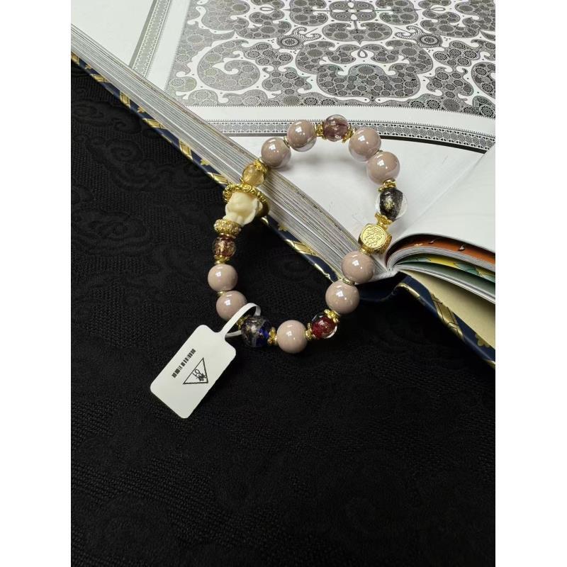 琉璃石英石手链 琉璃粉跑环九尾狐单圈483 {无礼盒发货}