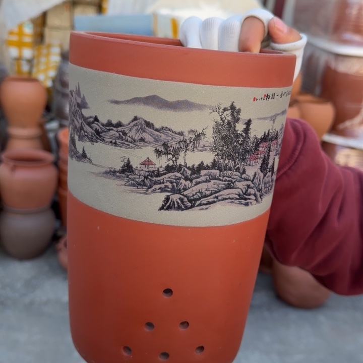 花盆紫砂口10高20宜兴紫砂 