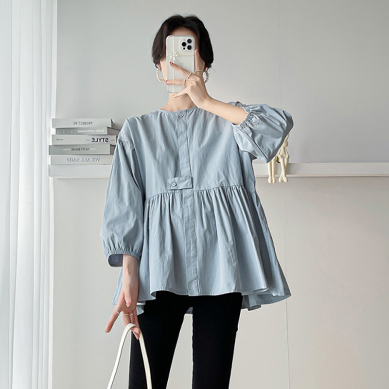 【伊伊】孕妇娃娃衫2025春装小清新宽松显瘦时尚百搭甜美减龄衬衫