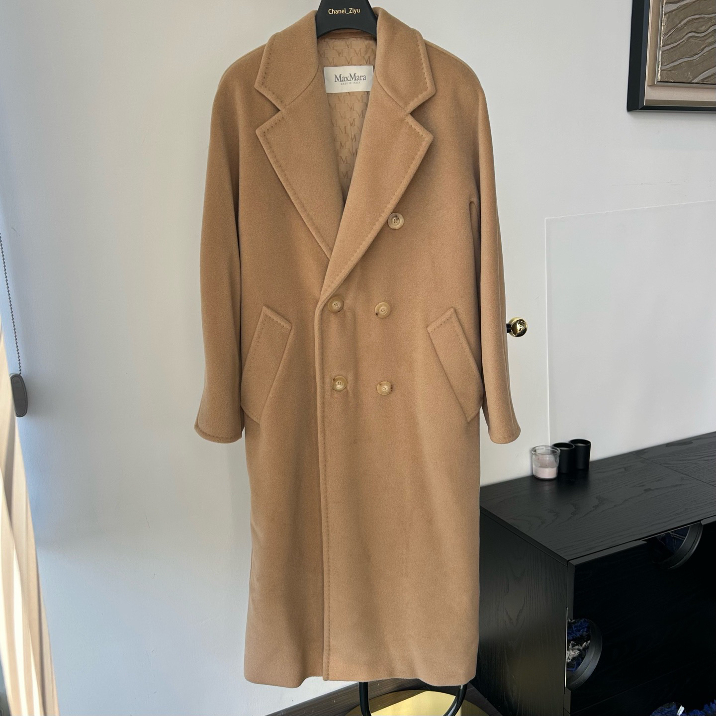 99新 MaxMara 101801经典驼色大衣34码胸围116