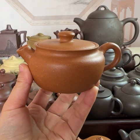 紫砂茶壶红降坡泥160cc