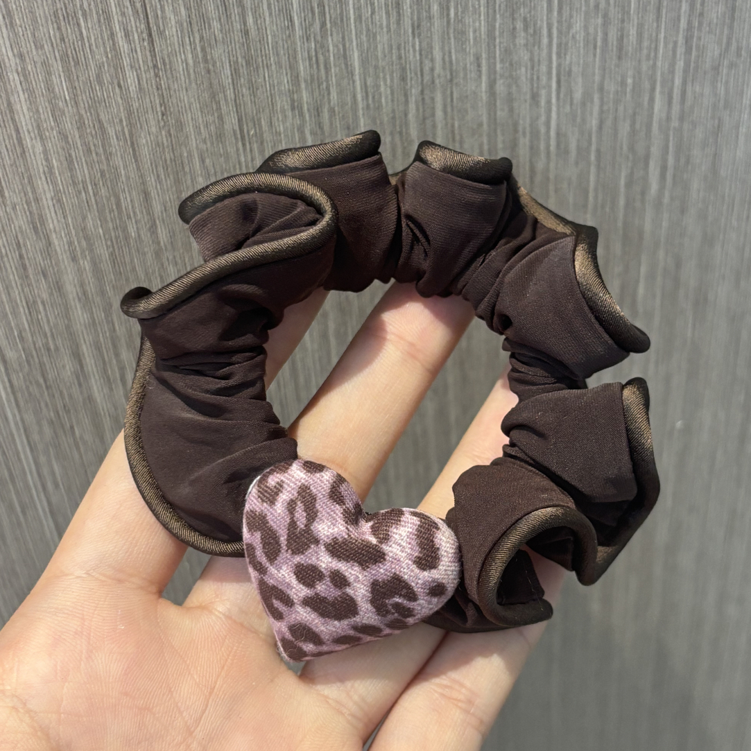 韩系秋冬高弹力豹纹发圈女简约百搭高级感发绳头饰