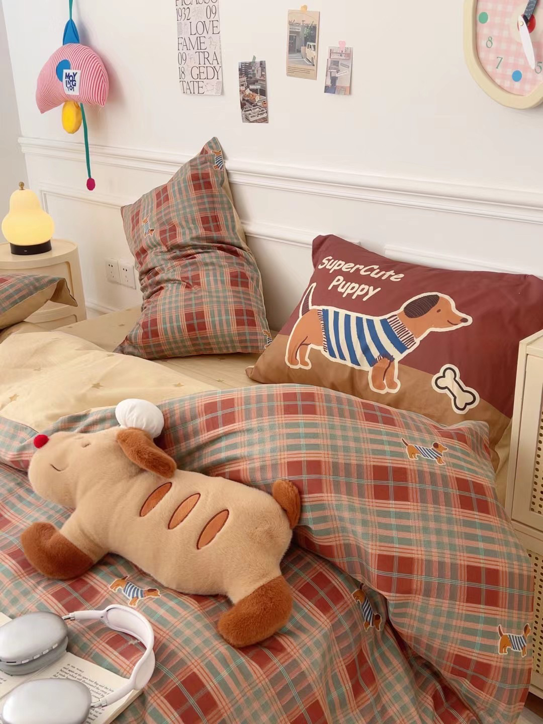 Linda｜腊肠狗全棉三件套四件套喜庆纯棉透气亲肤