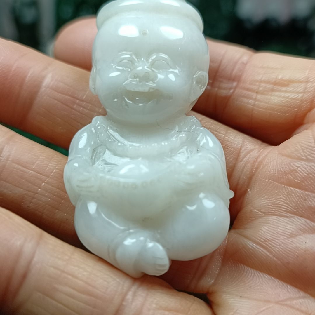 未镶嵌独山玉善财童子