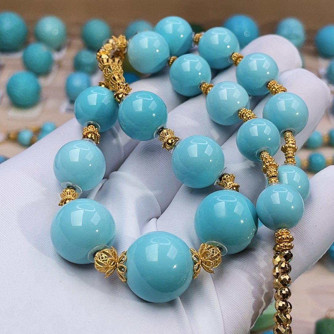 绿松石珠宝奇石18K金镶嵌