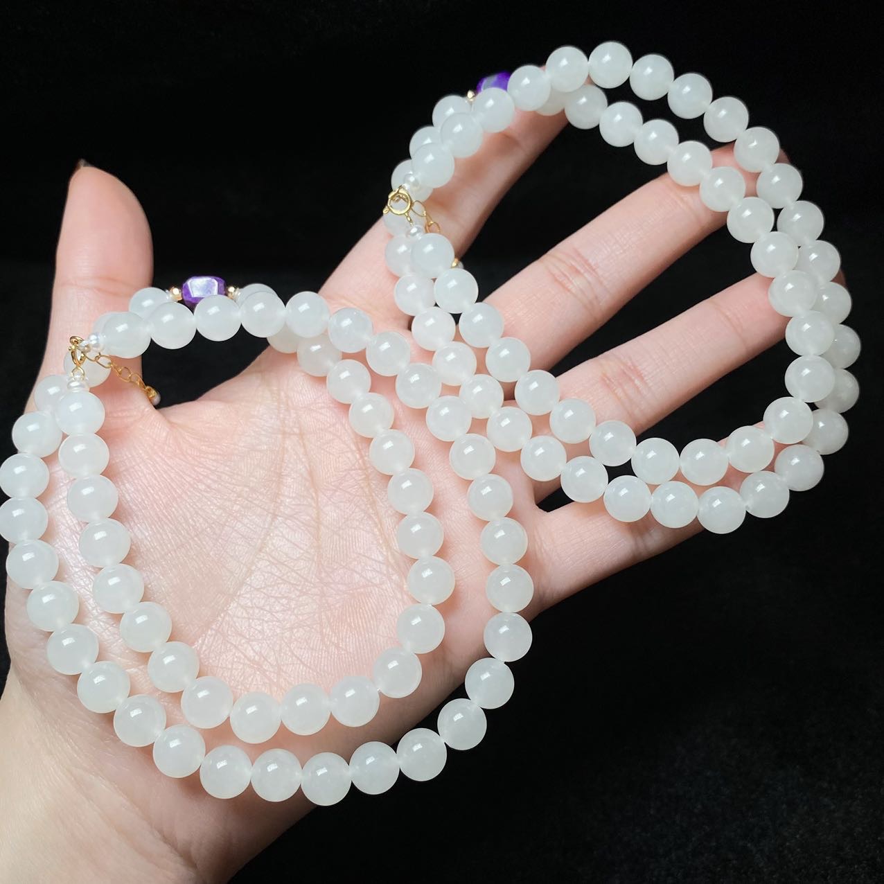 【子选好物】4 ZC50870-和田玉DIY项链-多样性发一件-7mm+