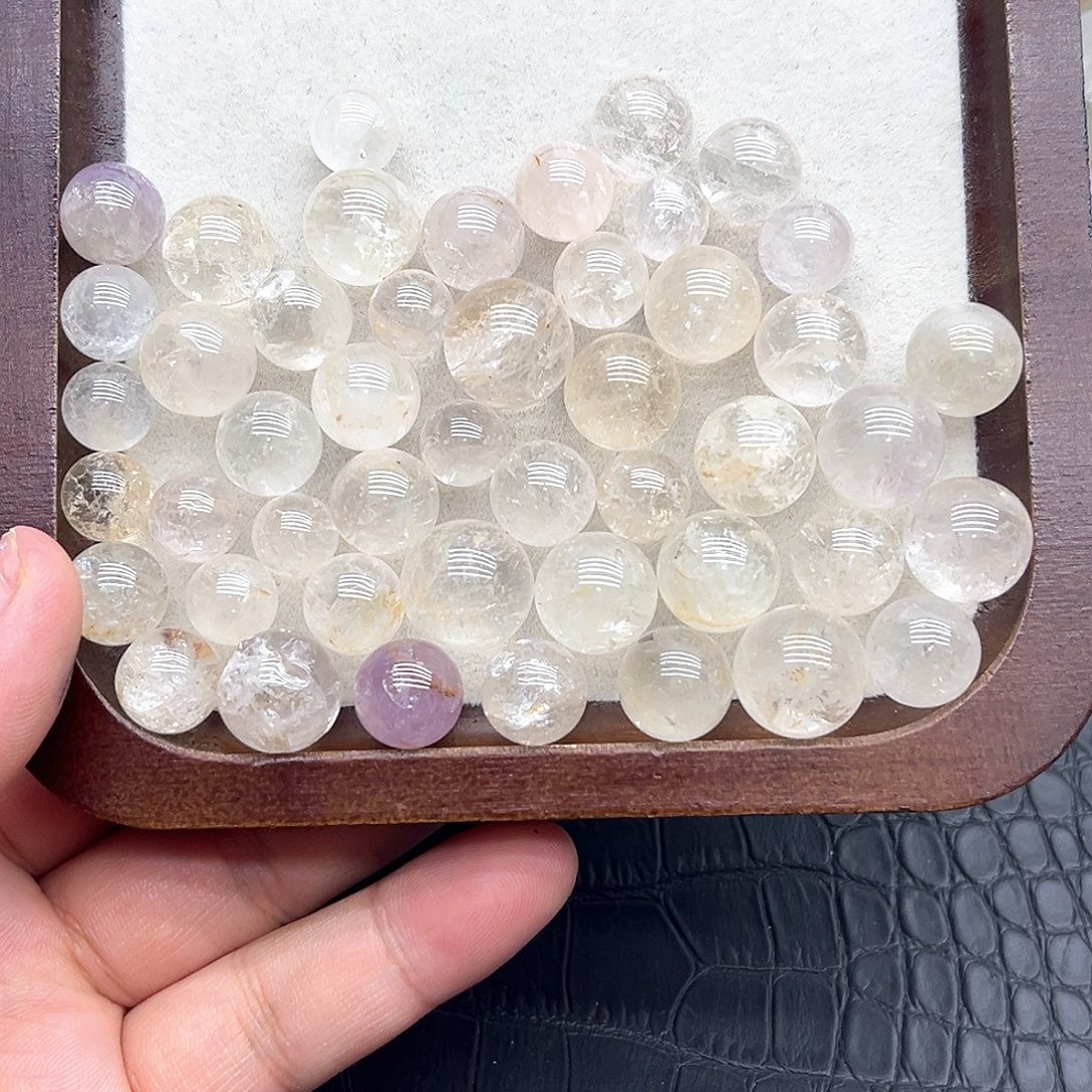 珠宝半成品水晶未镶嵌10胶花球10-15mm（一盘）