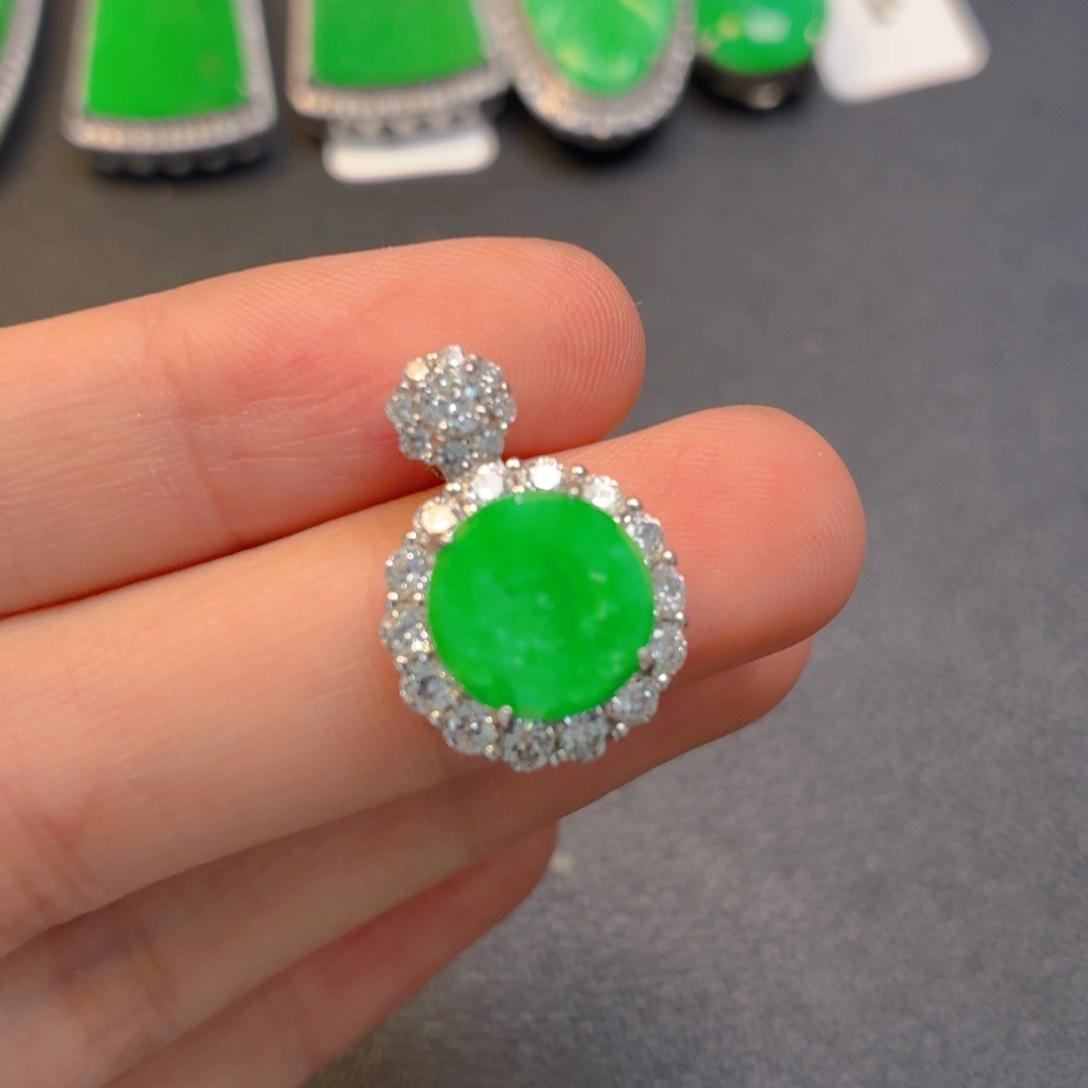 翡翠银S925镶嵌颈饰