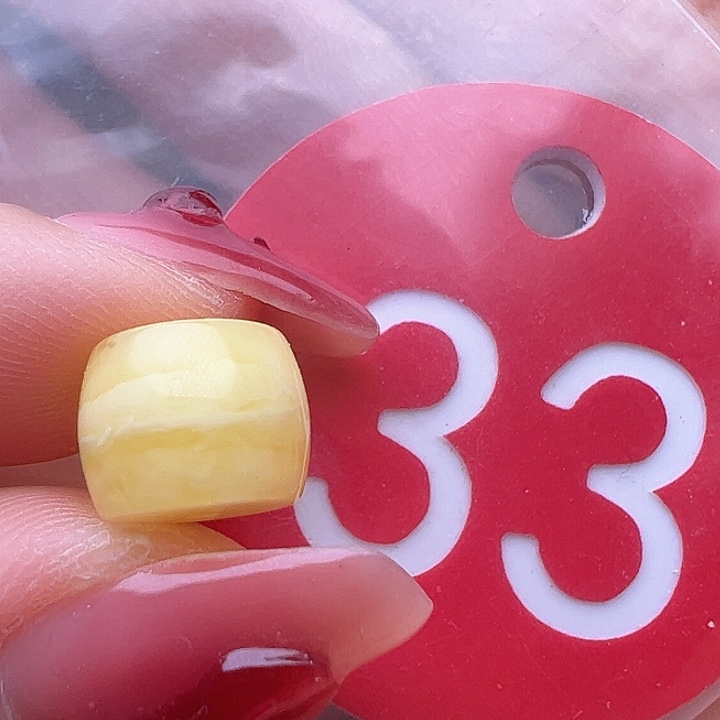 蜜蜡裸石未镶嵌微花粉 9.6mm 直切