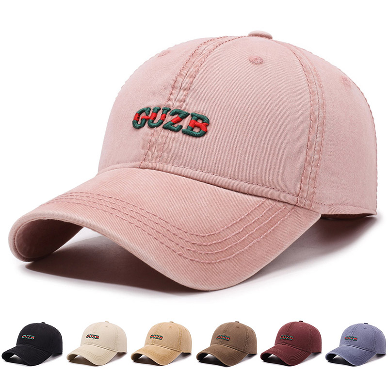 新款GUZB刺绣字母棒球帽遮阳防晒透气出游运动男女同款鸭舌帽
