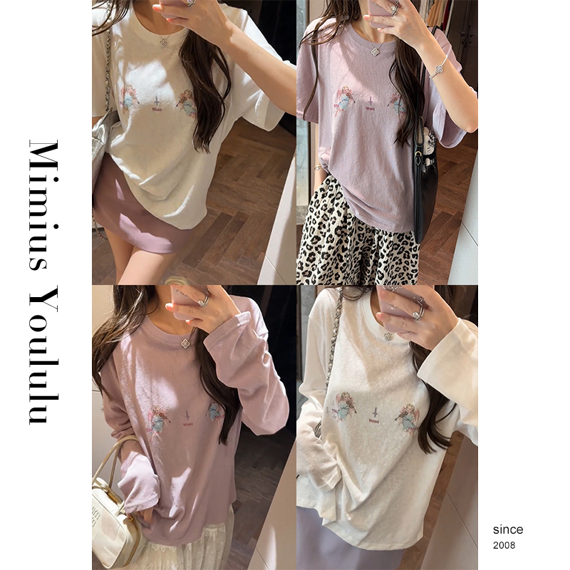 【mimius】Z 法式天使印花百搭长袖上衣 G04151