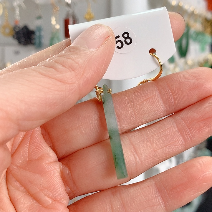 翡翠耳饰银S925镶嵌小*姐翡翠