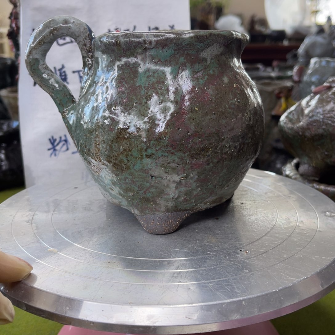 红陶粗砂陶瓷花盆