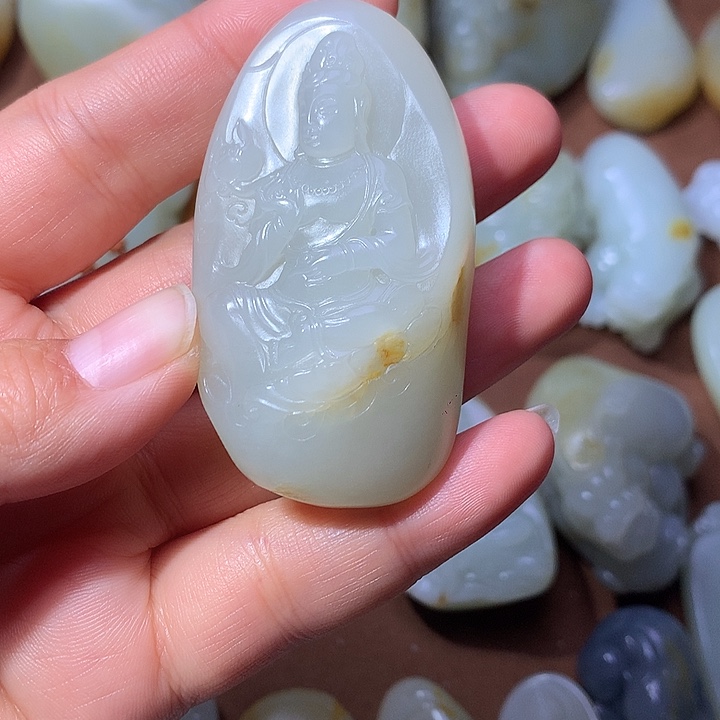 @***文和田玉未镶嵌颈饰