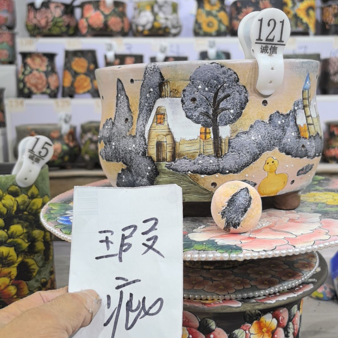 红泥花盆瑕疵处理