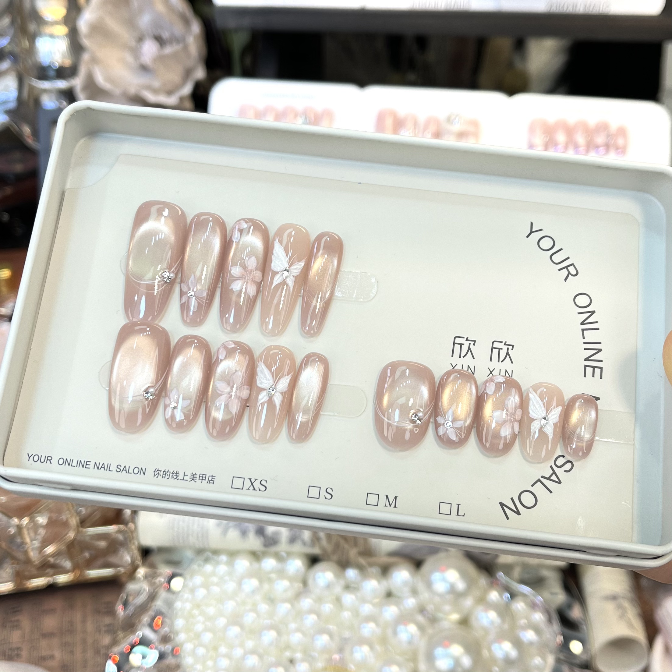 花须蝶芒 - painted clear bow 纯手工穿戴甲 10片装MM